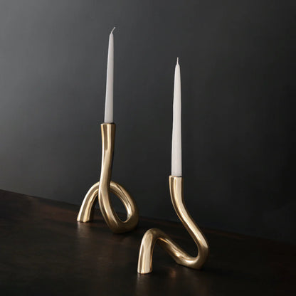 Sierra Modern Gold 11" Serpente Candlestick