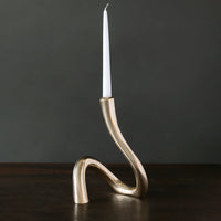 Sierra Modern Gold 11" Serpente Candlestick