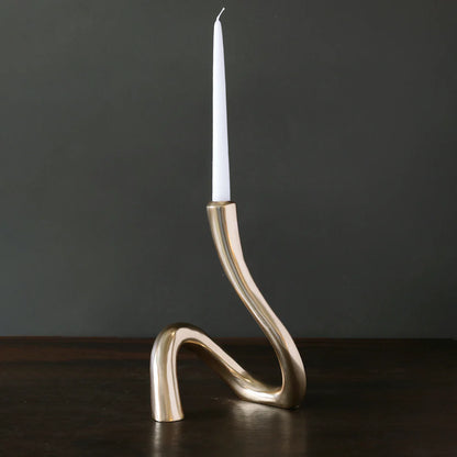 Sierra Modern Gold 11" Serpente Candlestick