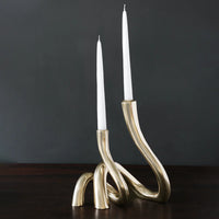 Sierra Modern 8" Gold Serpente Candlestick