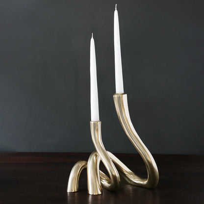 Sierra Modern 8" Gold Serpente Candlestick