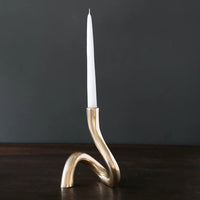 Sierra Modern 8" Gold Serpente Candlestick