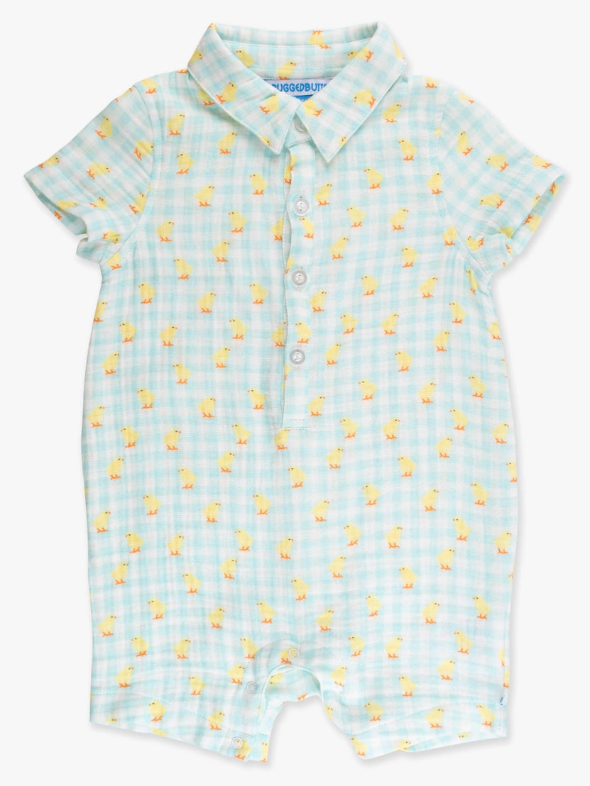 Boys Chirping Chicks Button-Up Romper