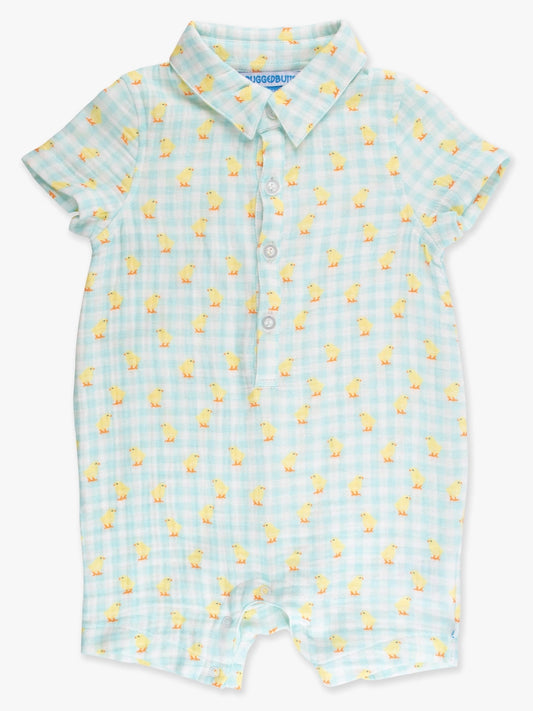 Boys Chirping Chicks Button-Up Romper