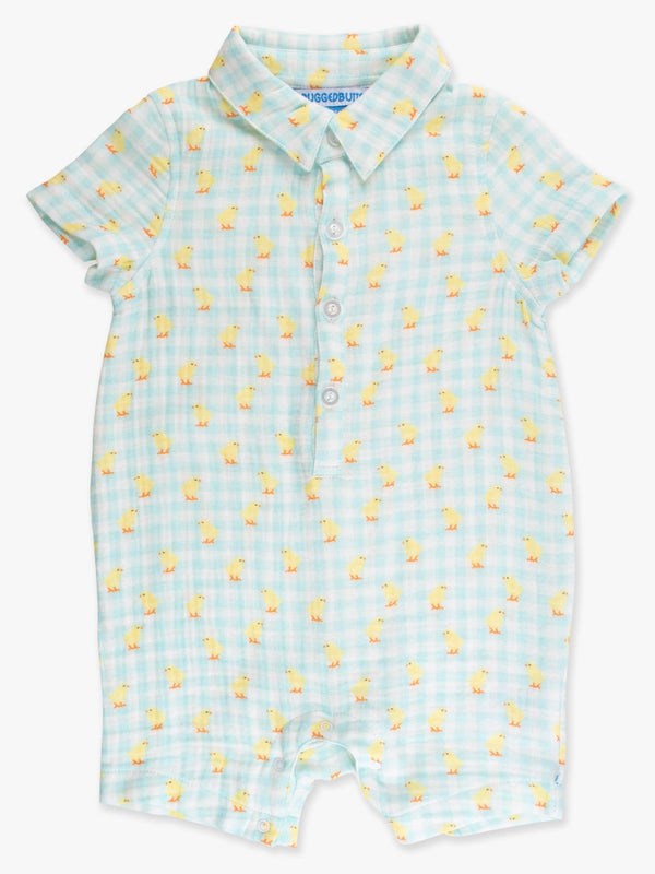 Boys Chirping Chicks Button-Up Romper