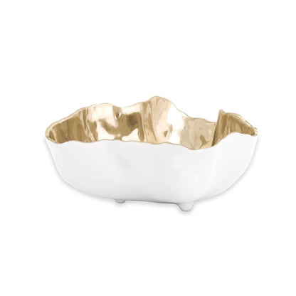 Thanni Soho Onyx White and Gold Large Bowl