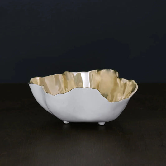 Thanni Soho Onyx White and Gold Large Bowl