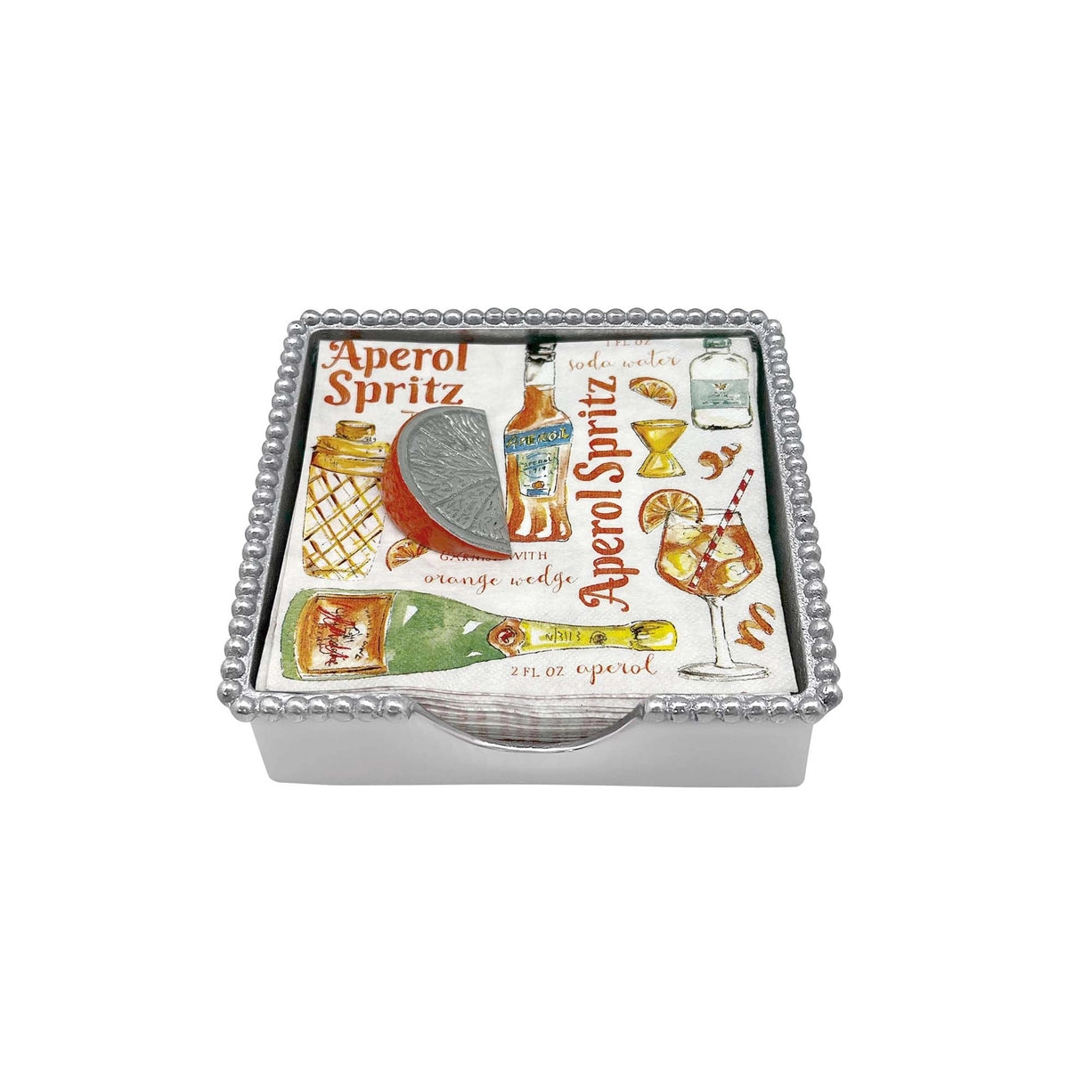Orange Slice Beaded Napkin Box Set