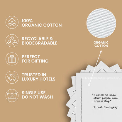 Wine Quotes - White Cotton Cocktail Napkins