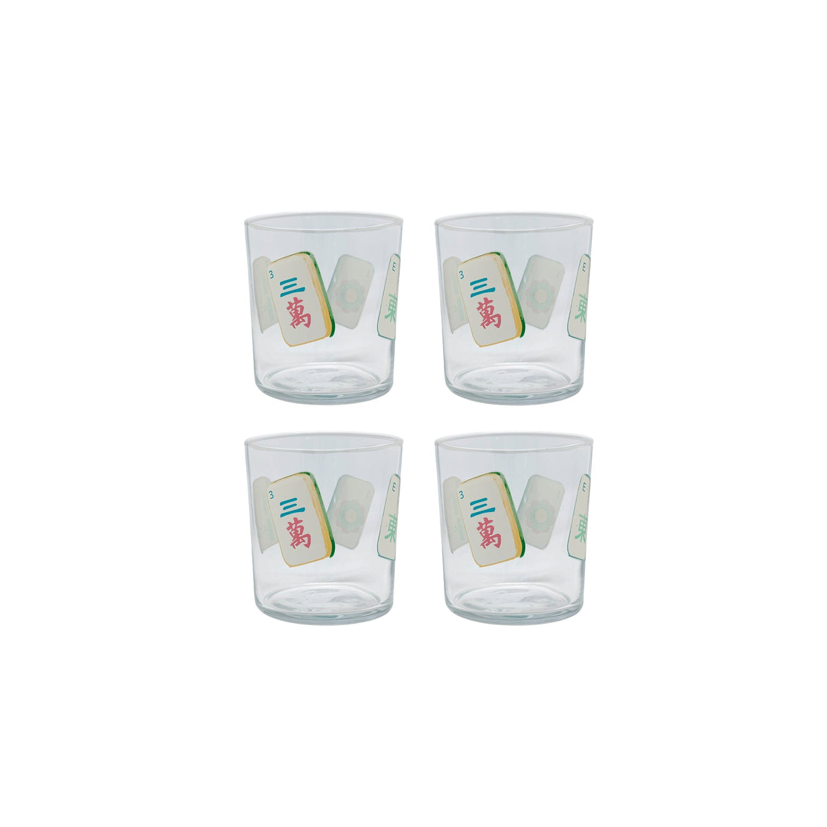 Mahjong Tiles Suite of 4 DOF Glasses
