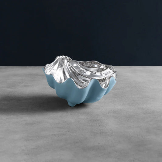 Thanni Blue and Silver Small Shell Bowl