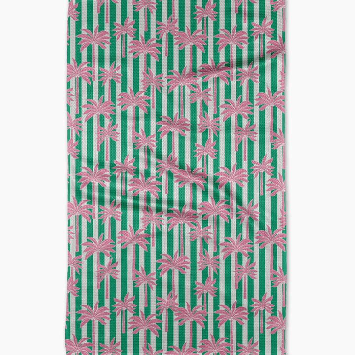Palm Tree Stripe Tea Towel
