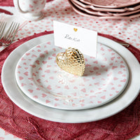Berry & Thread Heart Place Card Holder Set/4 - Gold Band