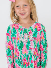 Girls Pink Jolly Grove Knit Long Sleeve Twirl Dress