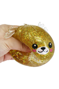 3D Christmas Reindeer Glitter Sugar Maltose Dumpling Squishy