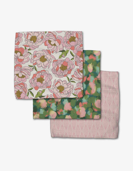 Peony Paradise Dishcloth Set of 3