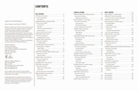 The three-column table of contents in America's Ballparks by Schiffer Publishing, Ltd. lists team names and page numbers under East, Central, West, and a general section, highlighting Major League Baseball stadiums with a left-side copyright notice.