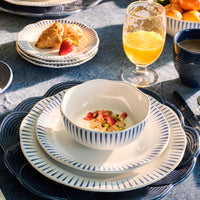 Sitio Stripe Side/Cocktail Plate - Delft Blue