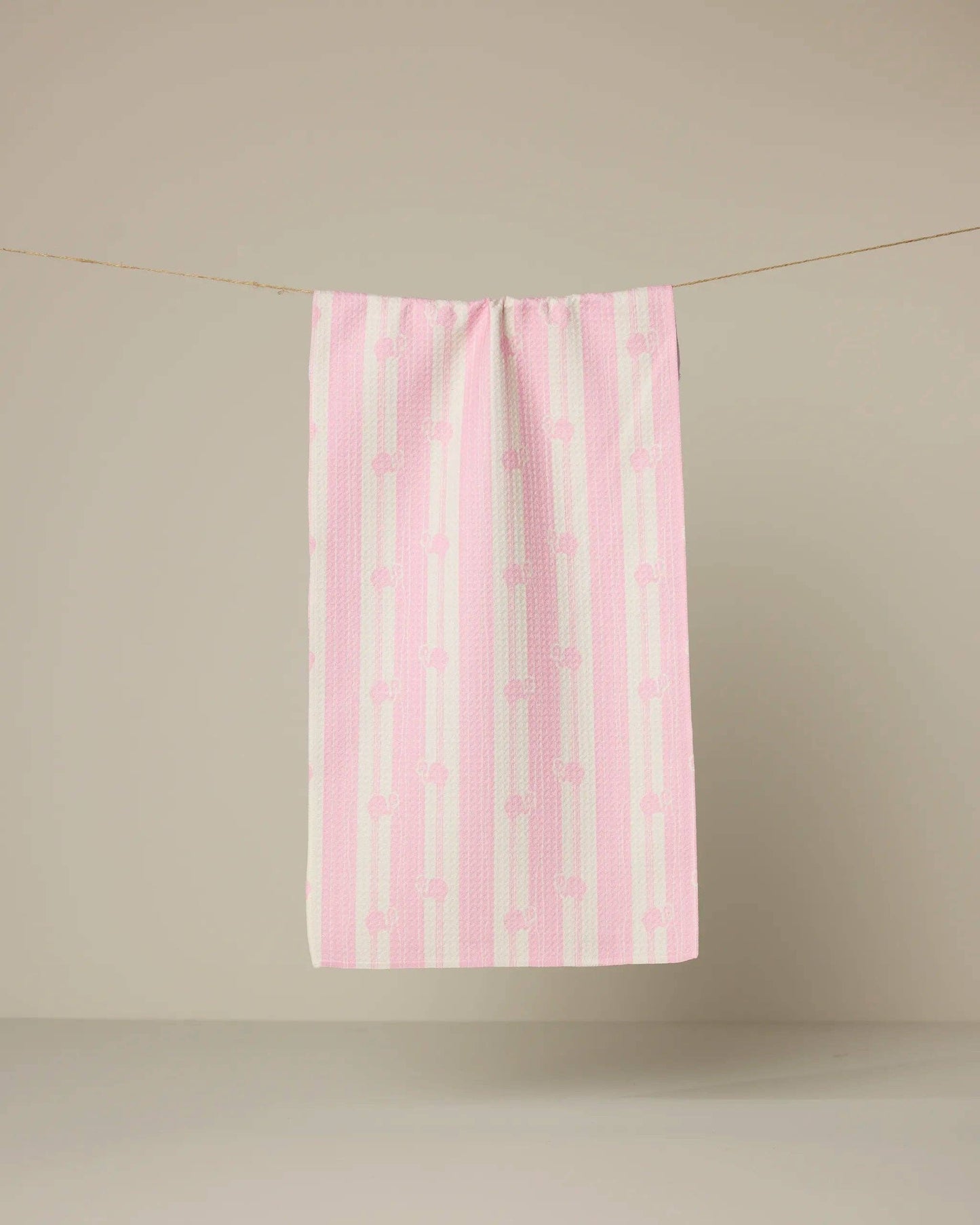 Flamingo Stripe Pink Bar Towel