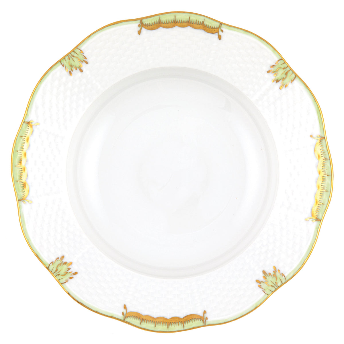 Princess Victoria Green Rim Soup Plate