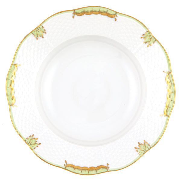 Princess Victoria Green Rim Soup Plate