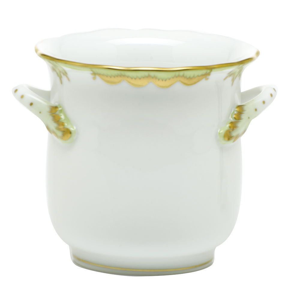 Princess Victoria Green Mini Cachepot with Handles, Motif 2