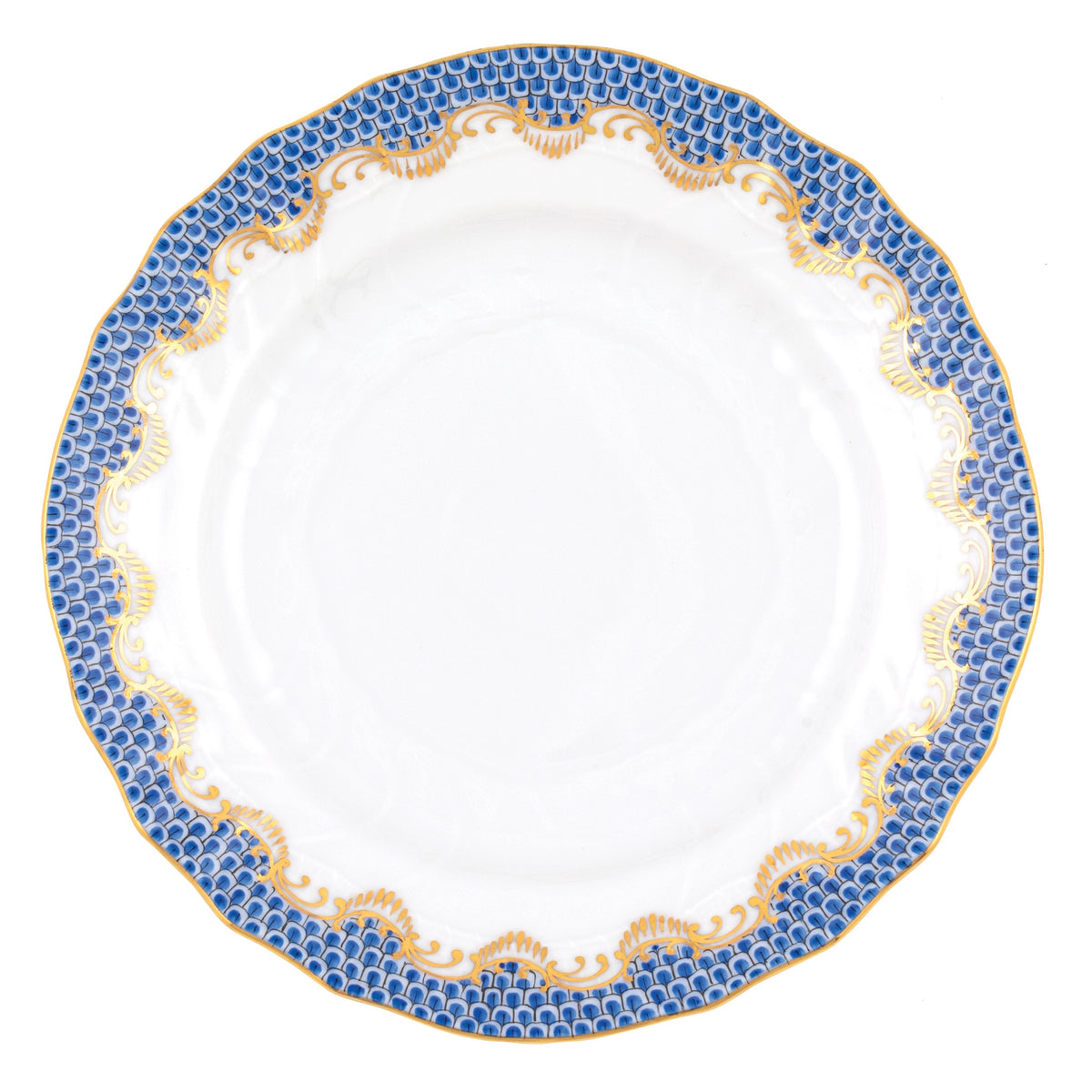 Fish Scale Blue Bread and Butter Plate