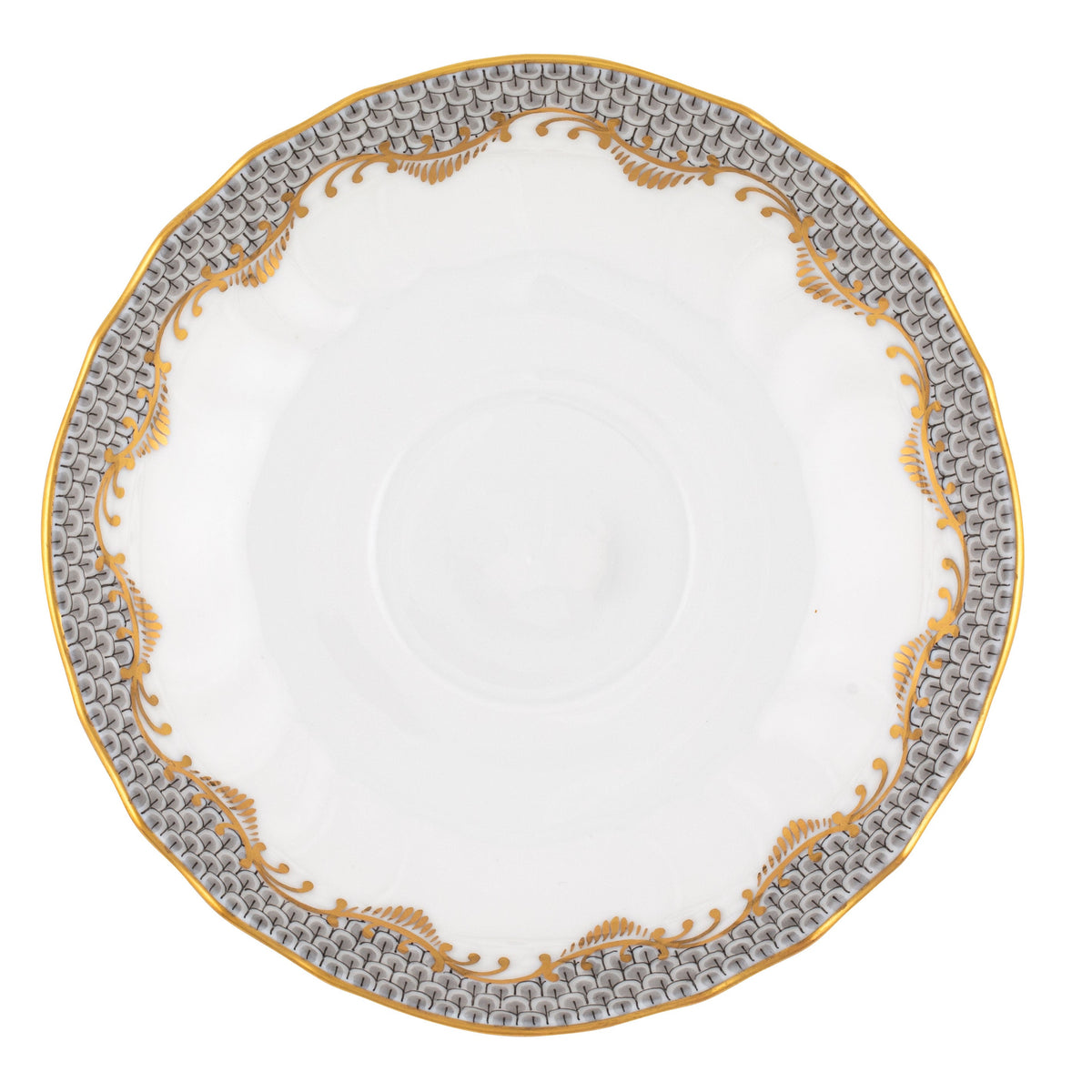 Fish Scale Gray Canton Saucer