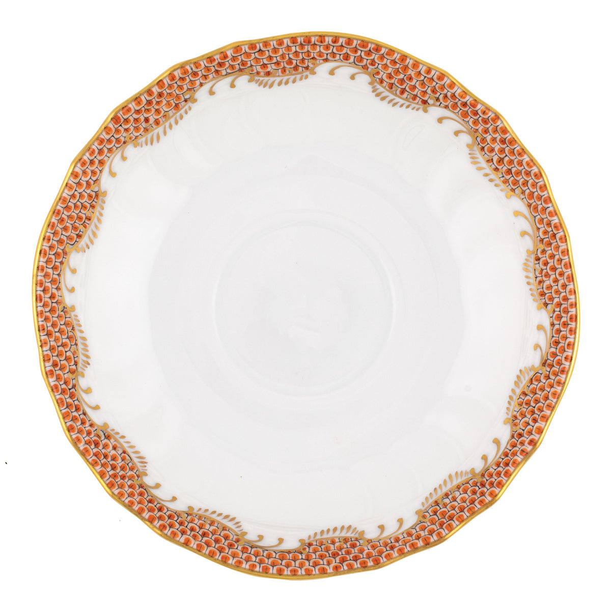 Fish Scale Rust Canton Saucer