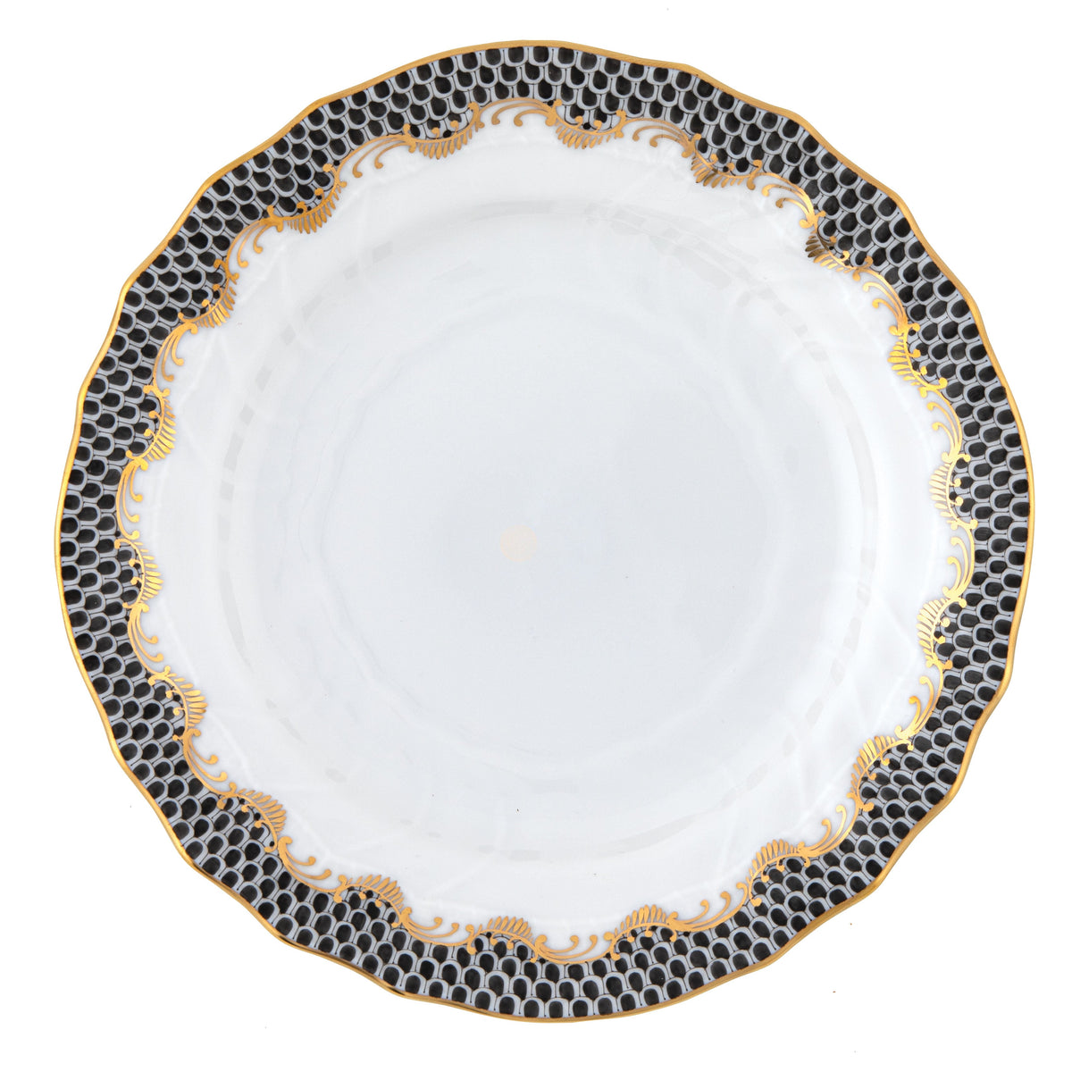 Fish Scale Black Bread and Butter Plate