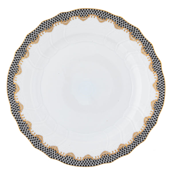 Fish Scale Black Dinner Plate