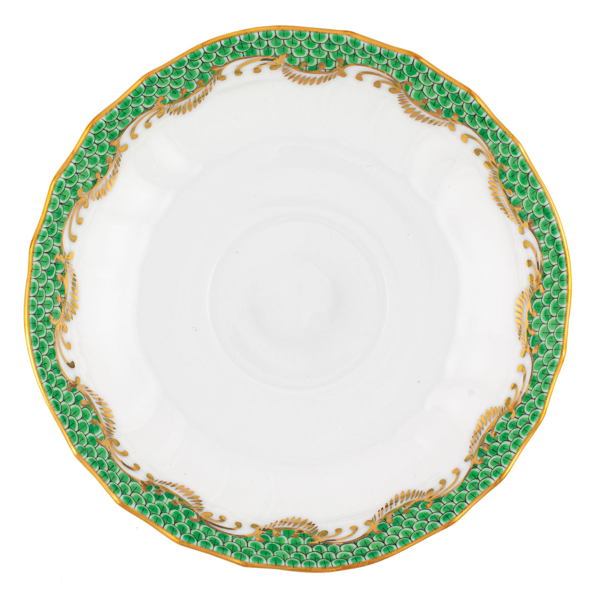 Fish Scale Jade Canton Saucer