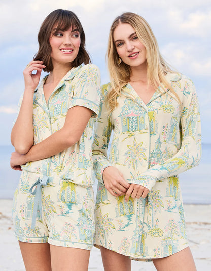 Short Sleeve Pajama Top Flagler Teal
