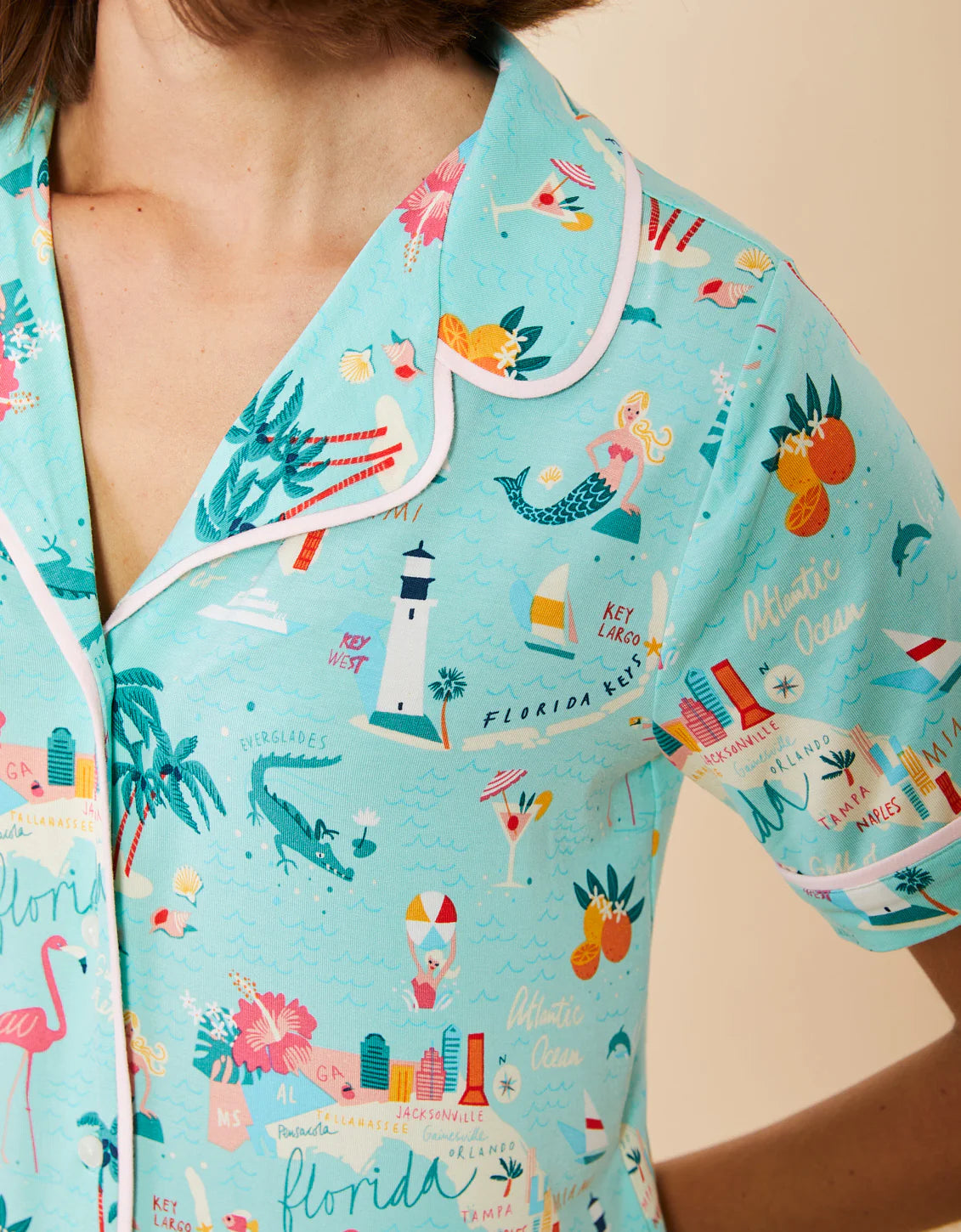 Short Sleeve Pajama Top Florida