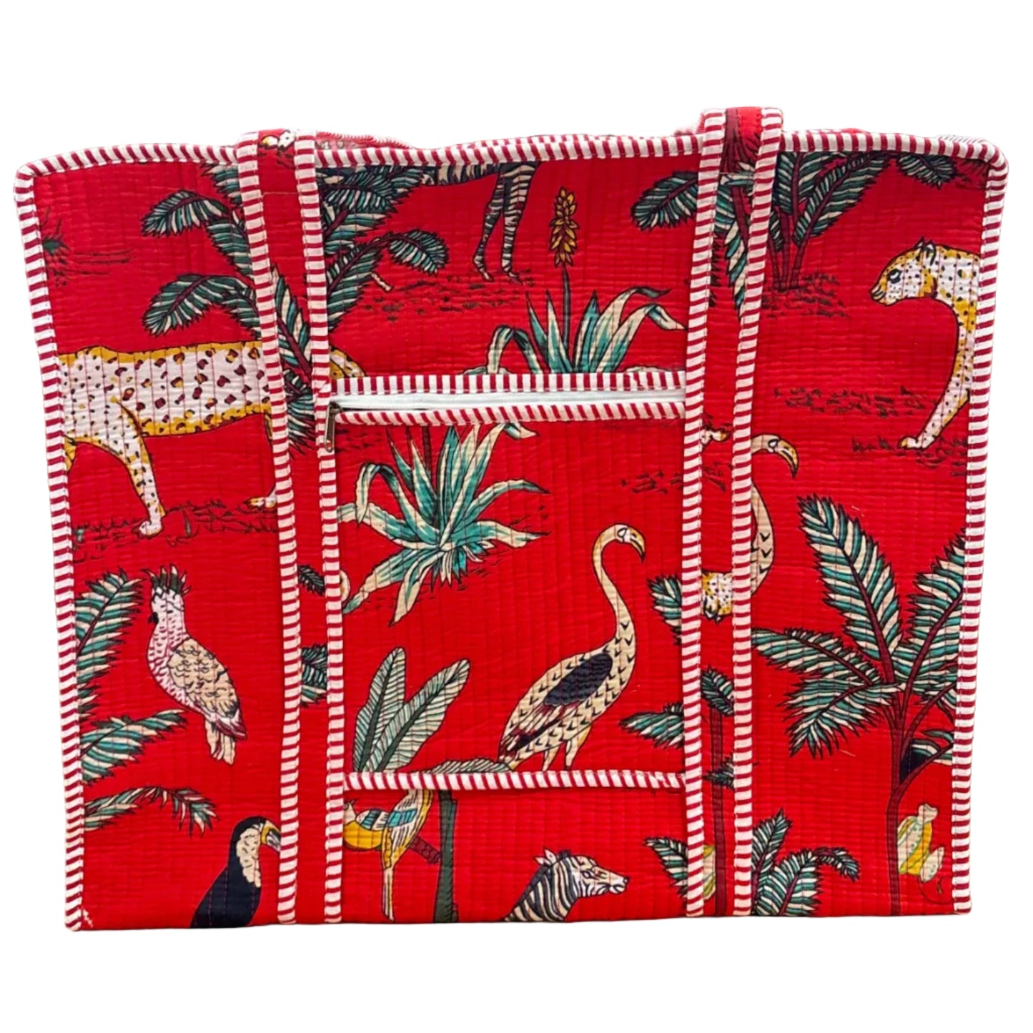 Zip Top Quilted Tote