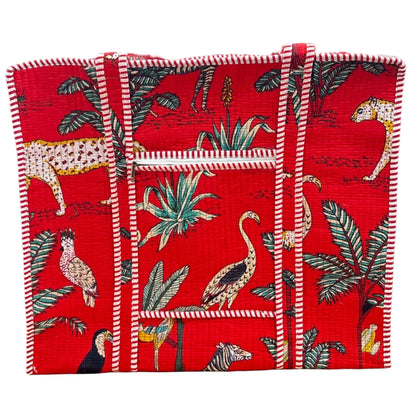 Zip Top Quilted Tote