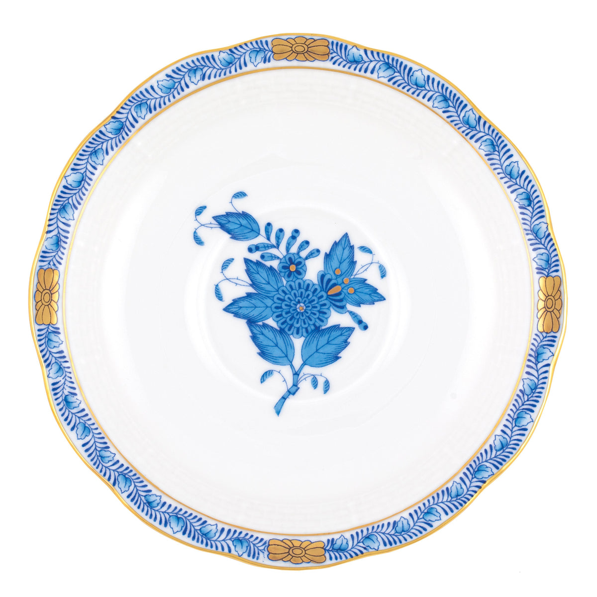 Chinese Bouquet Blue Tea Saucer