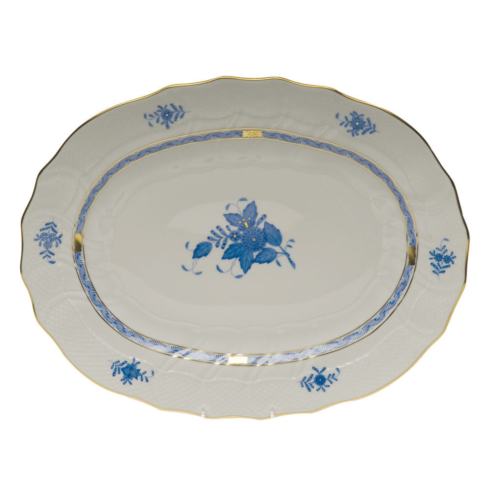 Chinese Bouquet Blue Platter, 17″ long x 12.5″ wide