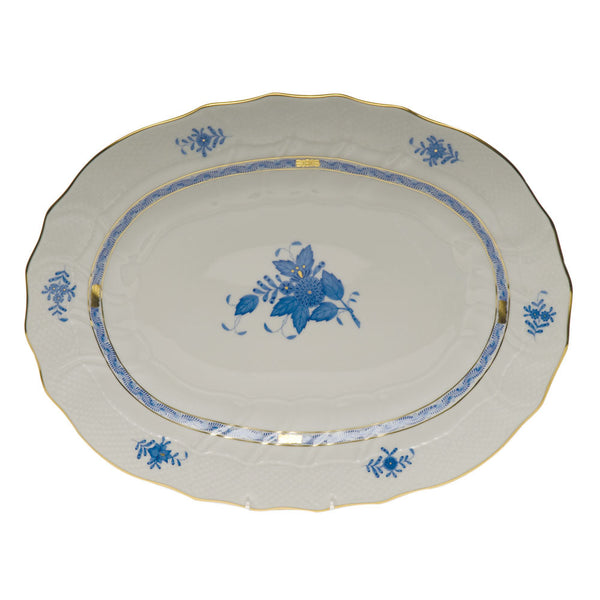 Chinese Bouquet Blue Platter, 17″ long x 12.5″ wide