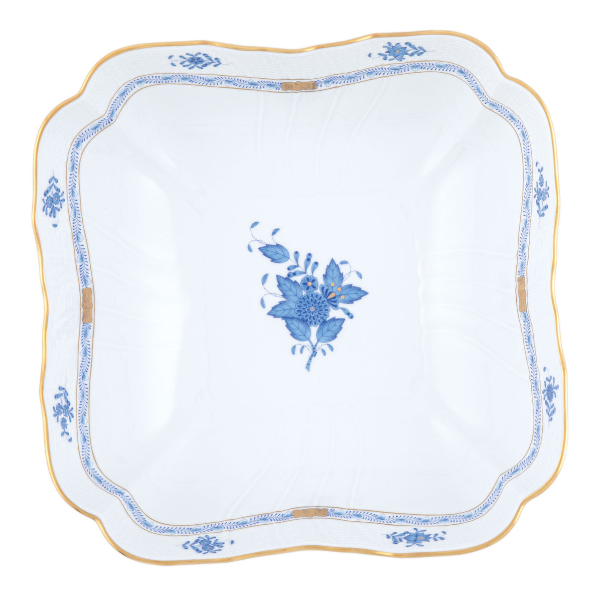 Chinese Bouquet Blue Square Salad Bowl