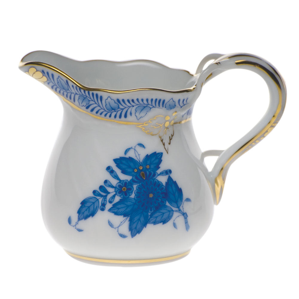 Chinese Bouquet Blue Creamer, 1.5 oz, 2″ tall
