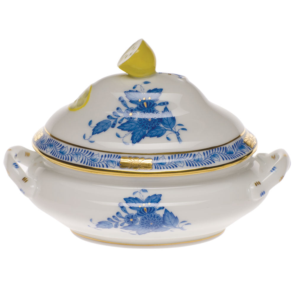 Chinese Bouquet Blue Mini Tureen with Lemon, Motif 3
