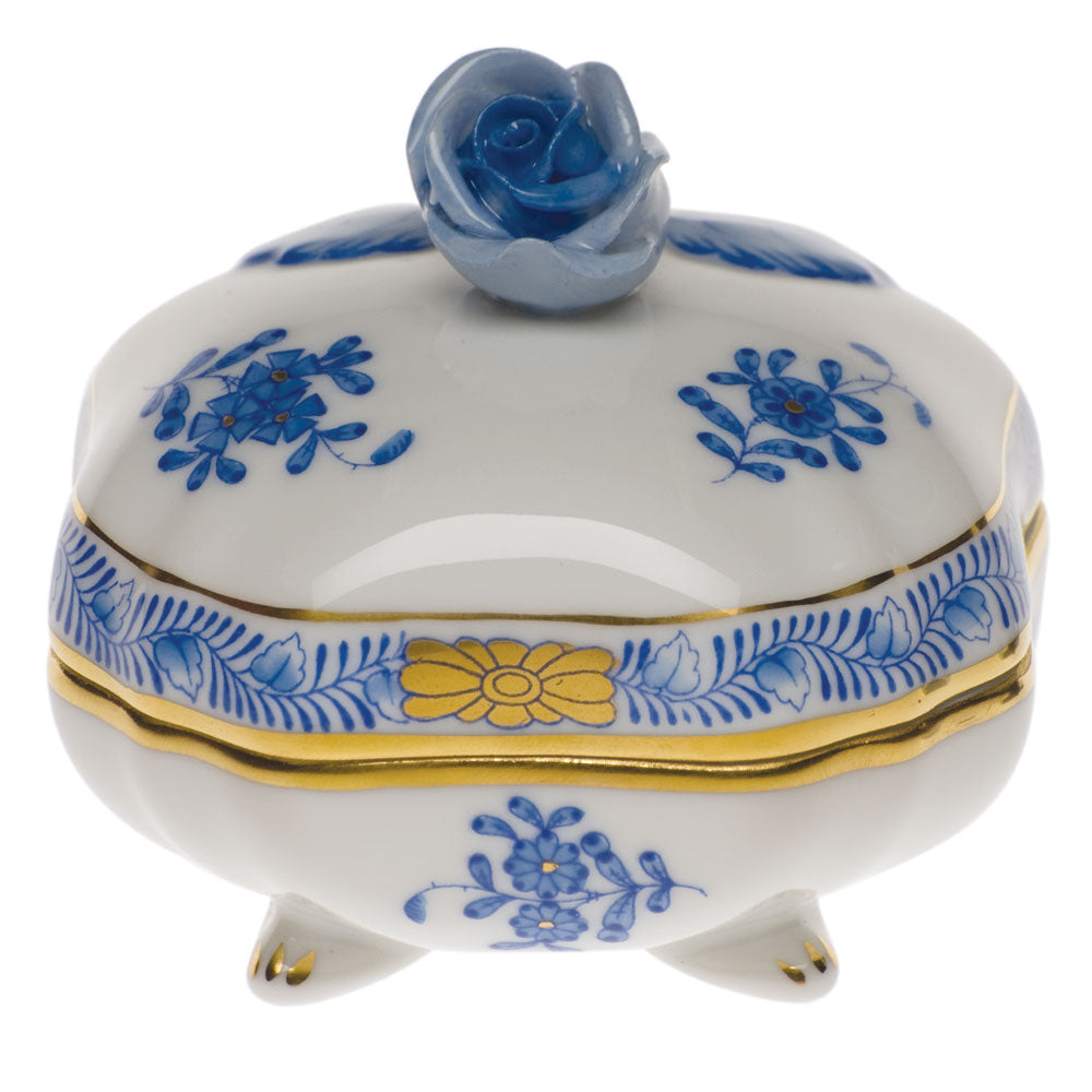 Chinese Bouquet Blue Covered Bonbon with Rose, Motif 9