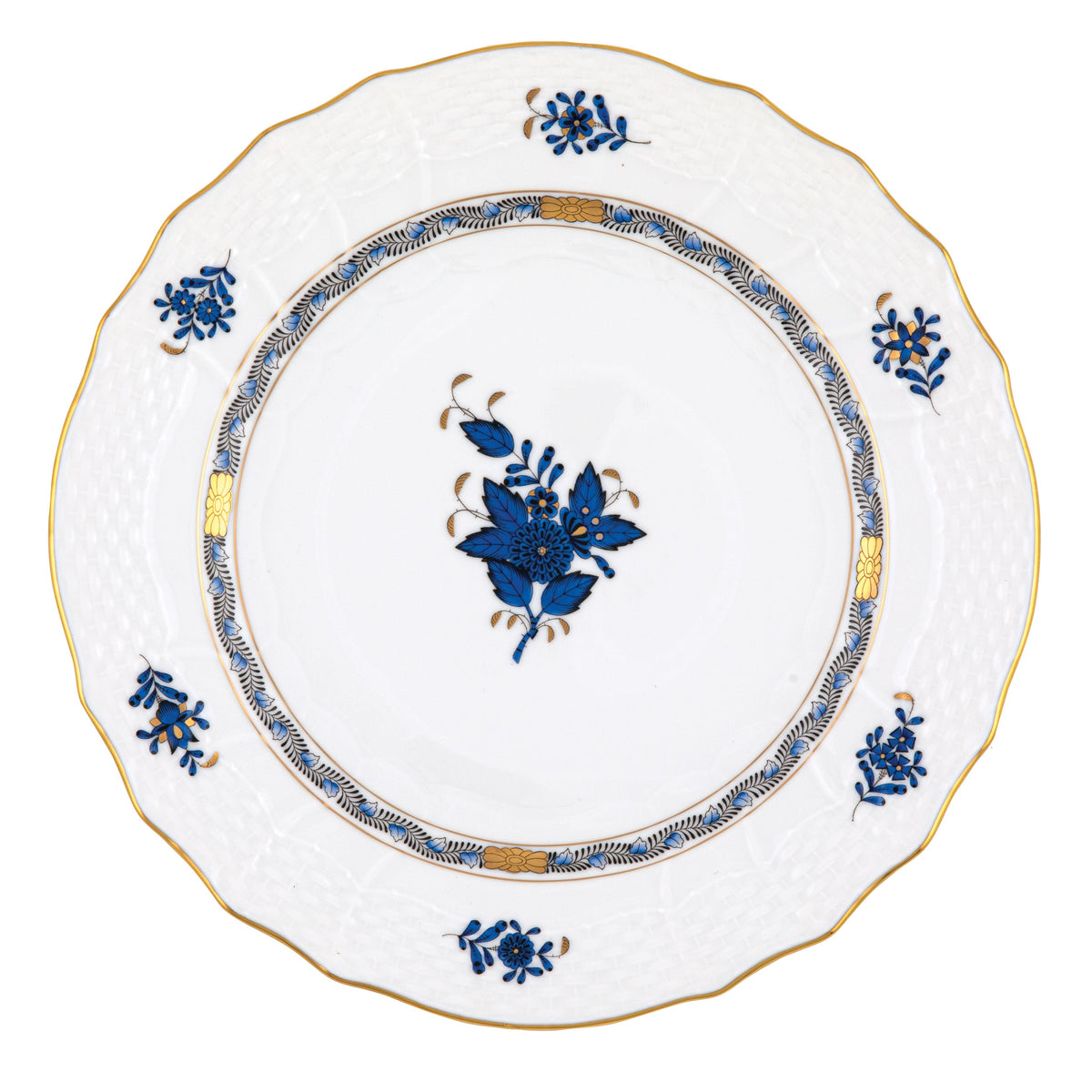 Chinese Bouquet Black Sapphire Service Plate