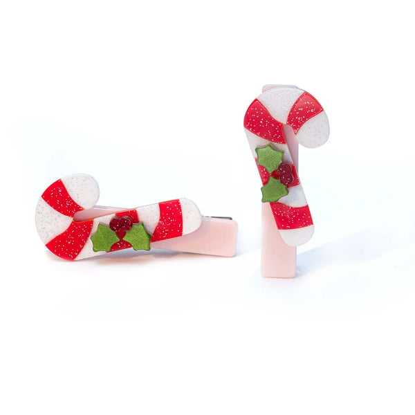 Candy Cane Alligator Clips