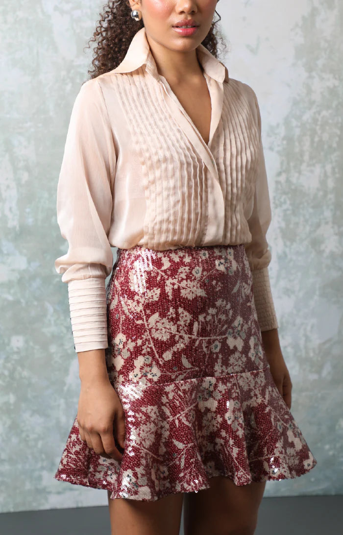 Amalia Floral Burgundy Skirt