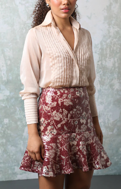 Amalia Floral Burgundy Skirt