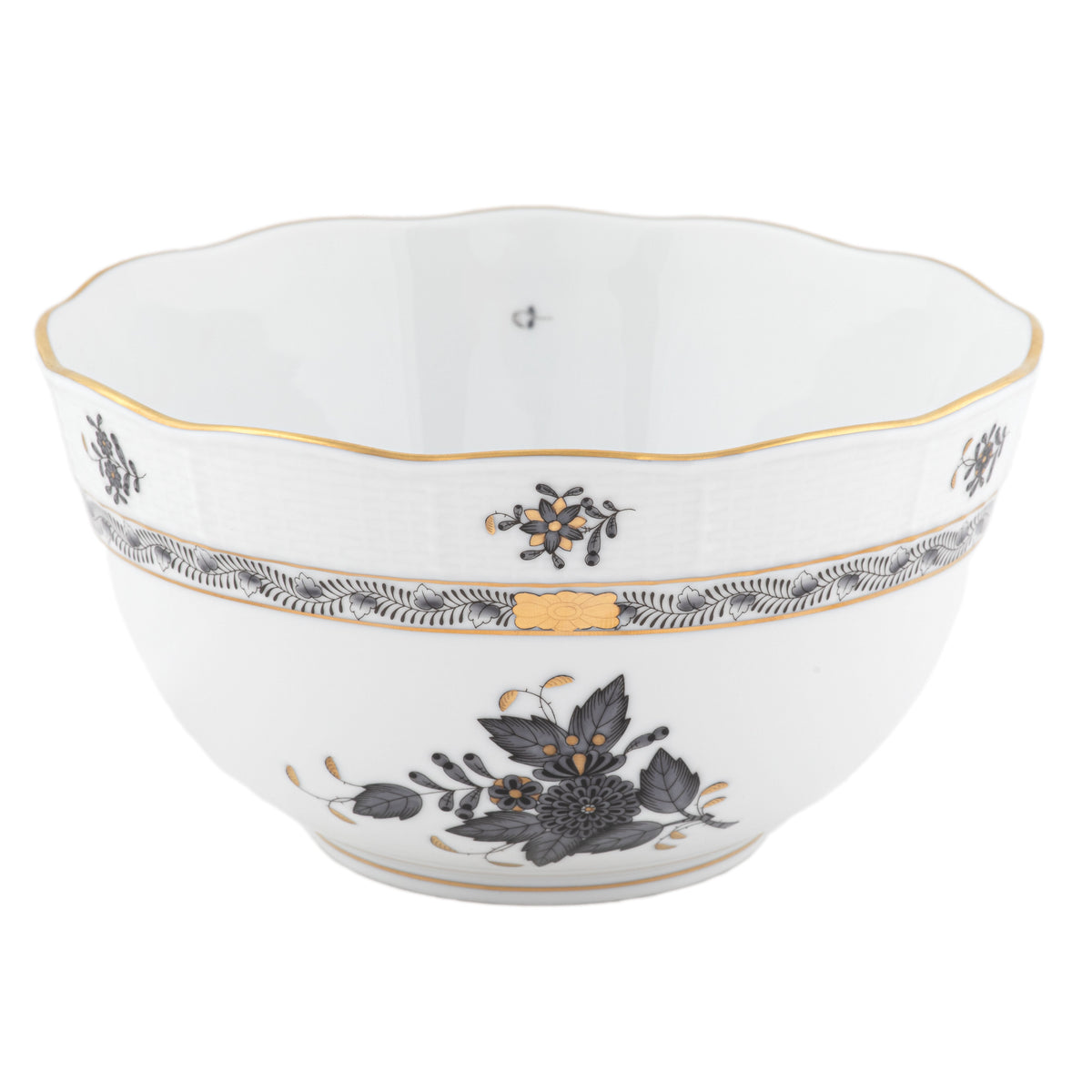 Chinese Bouquet Black Round Bowl