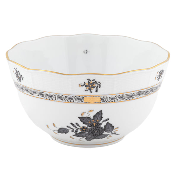 Chinese Bouquet Black Round Bowl