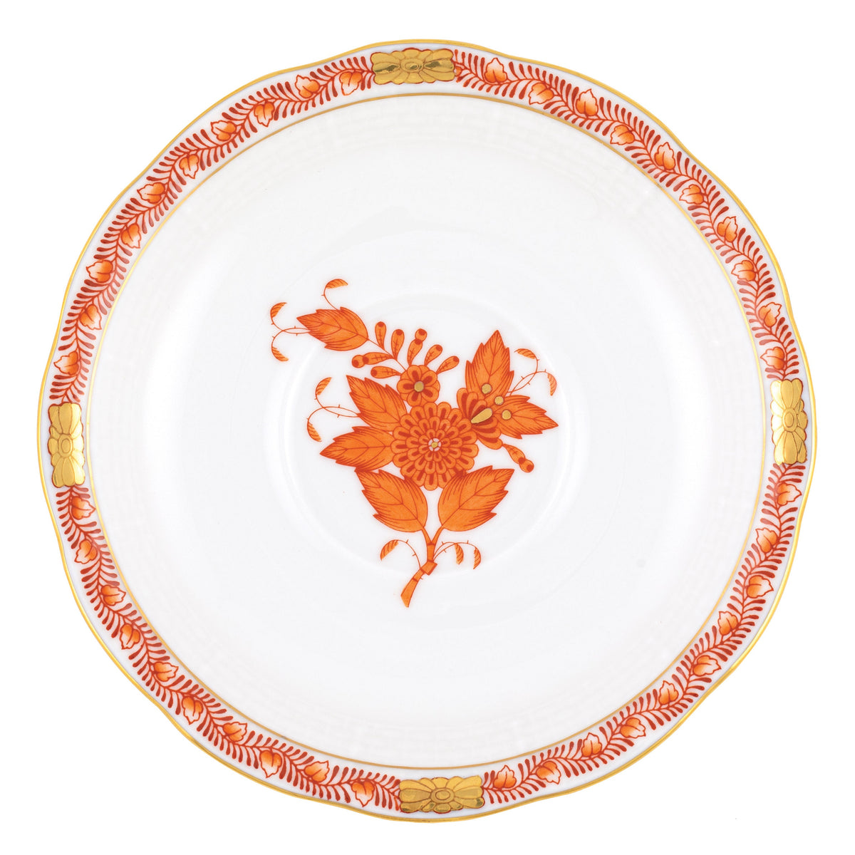 Chinese Bouquet Rust Tea Saucer